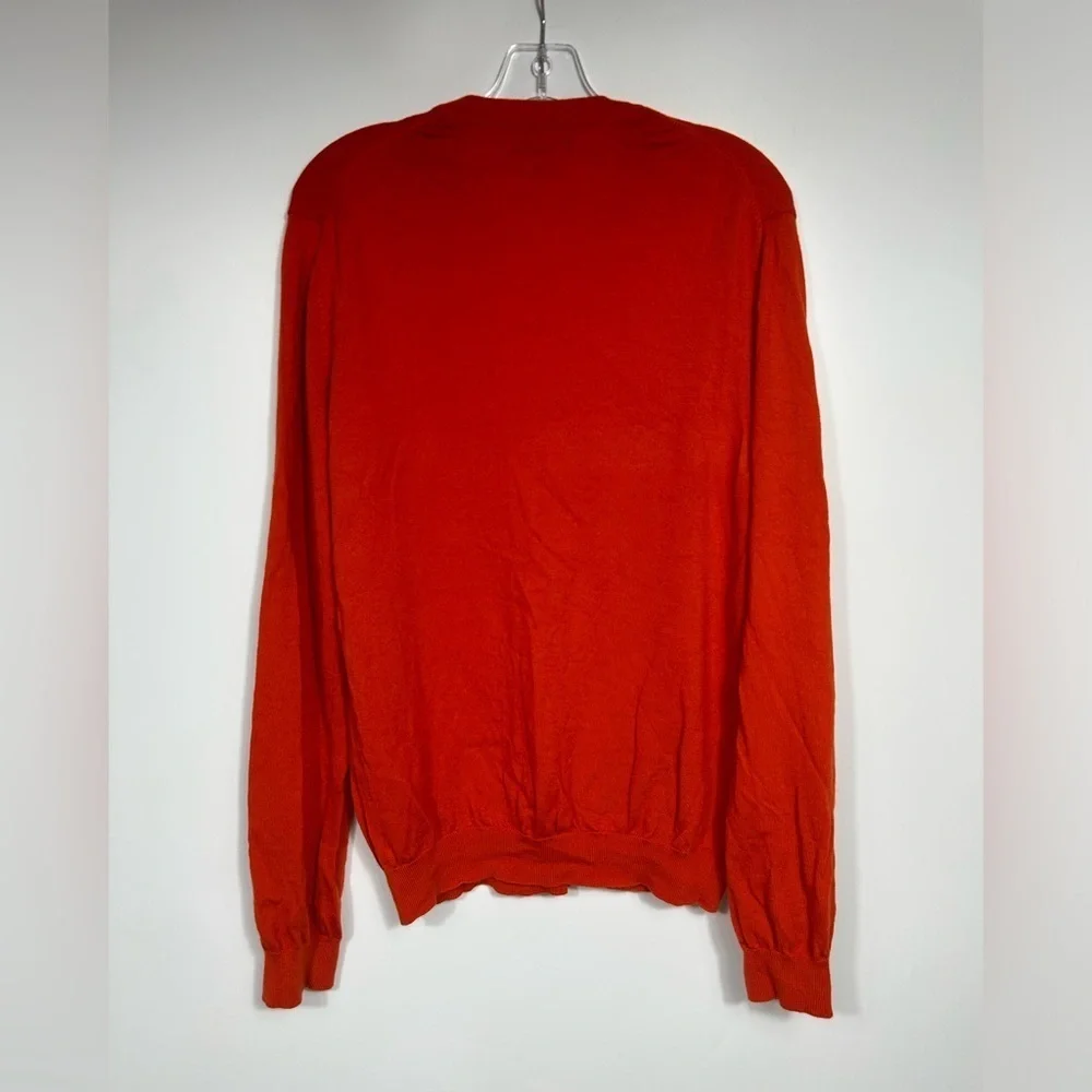 Banana Republic Extra Fine Merino Wool Sweater Size XL Red V-Neck Long Sleeves